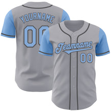 Laden Sie das Bild in den Galerie-Viewer, Custom Gray Light Blue-Steel Gray Authentic Two Tone Baseball Jersey
