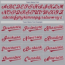 Laden Sie das Bild in den Galerie-Viewer, Custom Gray Crimson-White Authentic Two Tone Baseball Jersey