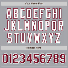 Laden Sie das Bild in den Galerie-Viewer, Custom Gray Crimson-White Authentic Two Tone Baseball Jersey