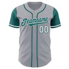 Laden Sie das Bild in den Galerie-Viewer, Custom Gray Teal-White Authentic Two Tone Baseball Jersey