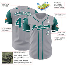 Laden Sie das Bild in den Galerie-Viewer, Custom Gray Teal-White Authentic Two Tone Baseball Jersey