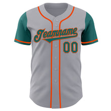 Laden Sie das Bild in den Galerie-Viewer, Custom Gray Teal-Orange Authentic Two Tone Baseball Jersey