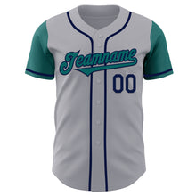 Laden Sie das Bild in den Galerie-Viewer, Custom Gray Teal-Navy Authentic Two Tone Baseball Jersey