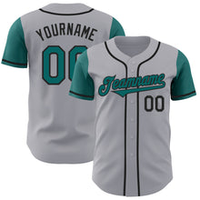Laden Sie das Bild in den Galerie-Viewer, Custom Gray Teal-Black Authentic Two Tone Baseball Jersey