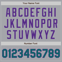 Laden Sie das Bild in den Galerie-Viewer, Custom Gray Teal-Purple Authentic Two Tone Baseball Jersey