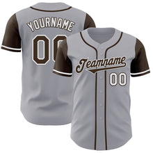 Laden Sie das Bild in den Galerie-Viewer, Custom Gray Brown-White Authentic Two Tone Baseball Jersey