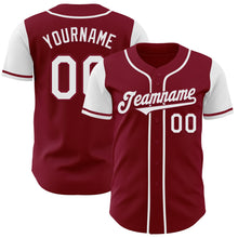 Laden Sie das Bild in den Galerie-Viewer, Custom Crimson White Authentic Two Tone Baseball Jersey