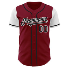 Laden Sie das Bild in den Galerie-Viewer, Custom Crimson Black-White Authentic Two Tone Baseball Jersey