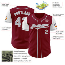 Laden Sie das Bild in den Galerie-Viewer, Custom Crimson Gray-White Authentic Two Tone Baseball Jersey