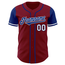 Laden Sie das Bild in den Galerie-Viewer, Custom Crimson Royal-White Authentic Two Tone Baseball Jersey