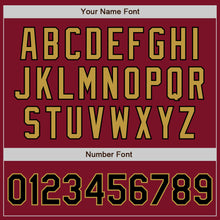 Laden Sie das Bild in den Galerie-Viewer, Custom Crimson Black-Old Gold Authentic Two Tone Baseball Jersey