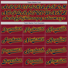 Laden Sie das Bild in den Galerie-Viewer, Custom Crimson Navy-Gold Authentic Two Tone Baseball Jersey