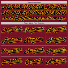 Laden Sie das Bild in den Galerie-Viewer, Custom Crimson Black-Gold Authentic Two Tone Baseball Jersey