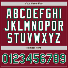 Laden Sie das Bild in den Galerie-Viewer, Custom Crimson Kelly Green-White Authentic Two Tone Baseball Jersey