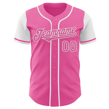 Laden Sie das Bild in den Galerie-Viewer, Custom Pink White Authentic Two Tone Baseball Jersey