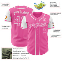 Laden Sie das Bild in den Galerie-Viewer, Custom Pink White Authentic Two Tone Baseball Jersey
