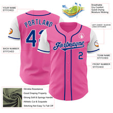 Laden Sie das Bild in den Galerie-Viewer, Custom Pink Royal-White Authentic Two Tone Baseball Jersey