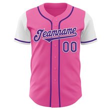 Laden Sie das Bild in den Galerie-Viewer, Custom Pink Purple-White Authentic Two Tone Baseball Jersey