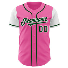Laden Sie das Bild in den Galerie-Viewer, Custom Pink Green-White Authentic Two Tone Baseball Jersey