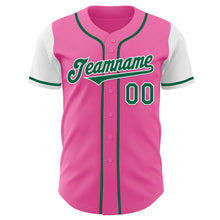 Laden Sie das Bild in den Galerie-Viewer, Custom Pink Kelly Green-White Authentic Two Tone Baseball Jersey