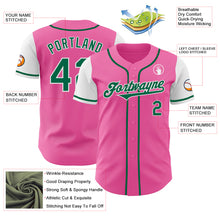 Laden Sie das Bild in den Galerie-Viewer, Custom Pink Kelly Green-White Authentic Two Tone Baseball Jersey