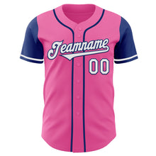 Laden Sie das Bild in den Galerie-Viewer, Custom Pink White-Royal Authentic Two Tone Baseball Jersey