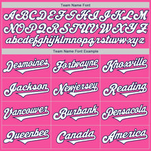 Laden Sie das Bild in den Galerie-Viewer, Custom Pink White-Navy Authentic Two Tone Baseball Jersey