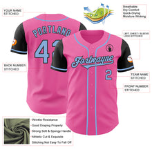 Laden Sie das Bild in den Galerie-Viewer, Custom Pink Light Blue-Black Authentic Two Tone Baseball Jersey