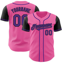 Laden Sie das Bild in den Galerie-Viewer, Custom Pink Purple-Black Authentic Two Tone Baseball Jersey