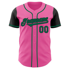 Laden Sie das Bild in den Galerie-Viewer, Custom Pink Kelly Green-Black Authentic Two Tone Baseball Jersey
