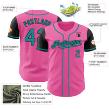 Laden Sie das Bild in den Galerie-Viewer, Custom Pink Teal-Black Authentic Two Tone Baseball Jersey