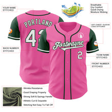 Laden Sie das Bild in den Galerie-Viewer, Custom Pink White-Green Authentic Two Tone Baseball Jersey