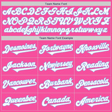 Laden Sie das Bild in den Galerie-Viewer, Custom Pink White-Light Blue Authentic Two Tone Baseball Jersey