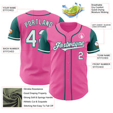 Laden Sie das Bild in den Galerie-Viewer, Custom Pink White-Teal Authentic Two Tone Baseball Jersey