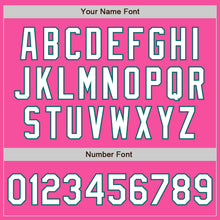 Laden Sie das Bild in den Galerie-Viewer, Custom Pink White-Teal Authentic Two Tone Baseball Jersey