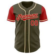 Laden Sie das Bild in den Galerie-Viewer, Custom Olive Red-Cream Authentic Two Tone Salute To Service Baseball Jersey