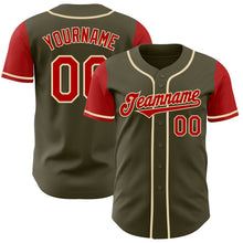 Laden Sie das Bild in den Galerie-Viewer, Custom Olive Red-Cream Authentic Two Tone Salute To Service Baseball Jersey