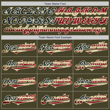 Laden Sie das Bild in den Galerie-Viewer, Custom Olive Vintage USA Flag Red-Cream Authentic Two Tone Salute To Service Baseball Jersey