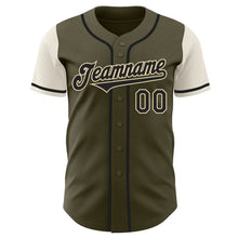 Laden Sie das Bild in den Galerie-Viewer, Custom Olive Black-Cream Authentic Two Tone Salute To Service Baseball Jersey