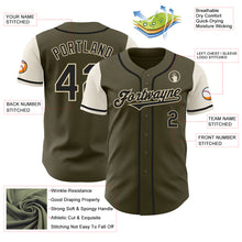 Laden Sie das Bild in den Galerie-Viewer, Custom Olive Black-Cream Authentic Two Tone Salute To Service Baseball Jersey