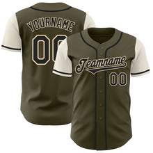 Laden Sie das Bild in den Galerie-Viewer, Custom Olive Black-Cream Authentic Two Tone Salute To Service Baseball Jersey