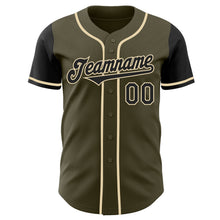 Laden Sie das Bild in den Galerie-Viewer, Custom Olive Black-Cream Authentic Two Tone Salute To Service Baseball Jersey