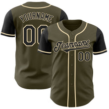 Laden Sie das Bild in den Galerie-Viewer, Custom Olive Black-Cream Authentic Two Tone Salute To Service Baseball Jersey
