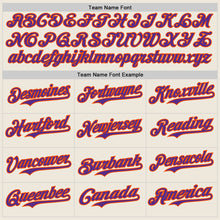 Load image into Gallery viewer, Custom Cream Purple Pinstripe Orange Authentic Two Tone Baseball Jersey