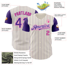 Load image into Gallery viewer, Custom Cream Purple Pinstripe White-Pink Authentic Two Tone Baseball Jersey