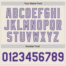 Load image into Gallery viewer, Custom Cream Purple Pinstripe Gray Authentic Two Tone Baseball Jersey
