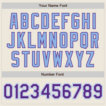 Load image into Gallery viewer, Custom Cream Purple Pinstripe White-Light Blue Authentic Two Tone Baseball Jersey