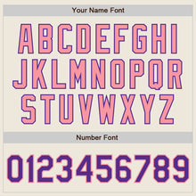 Load image into Gallery viewer, Custom Cream Purple Pinstripe Medium Pink Authentic Two Tone Baseball Jersey