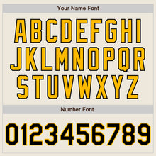 Load image into Gallery viewer, Custom Cream Black Pinstripe Gold Authentic Two Tone Baseball Jersey