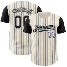 Load image into Gallery viewer, Custom Cream Black Pinstripe Gray Authentic Two Tone Baseball Jersey